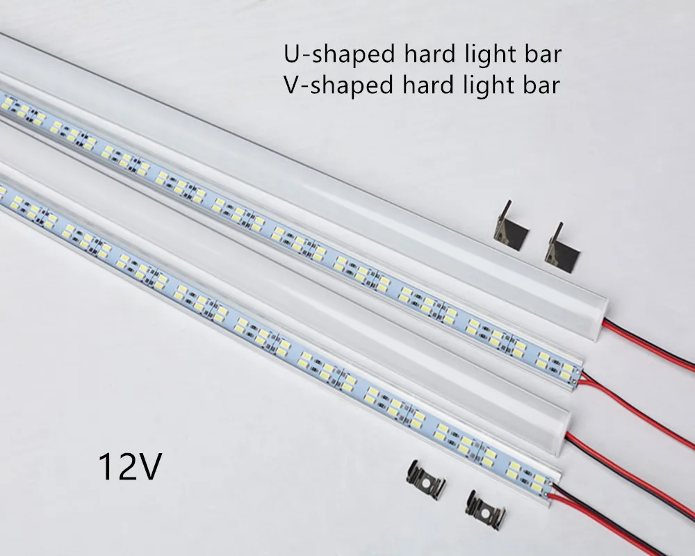 Super Bright 72LEDs LED bar DC12V 50cm kitchen storage shelf LED profile aluminum channel rigid strip for indoor lighting