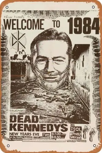 1p,Dead Kennedys Officer Friendly Say Welcome to 1984 Concert Poster Tin Sign Metal