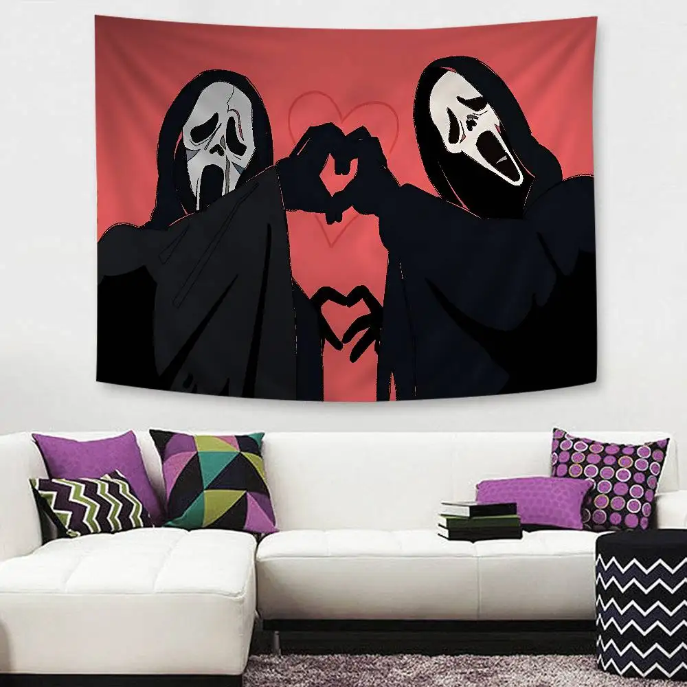 S-SCREAMS Horror Movie Chart Tapestry for Living Room Home Dorm Decor Art Home Decor