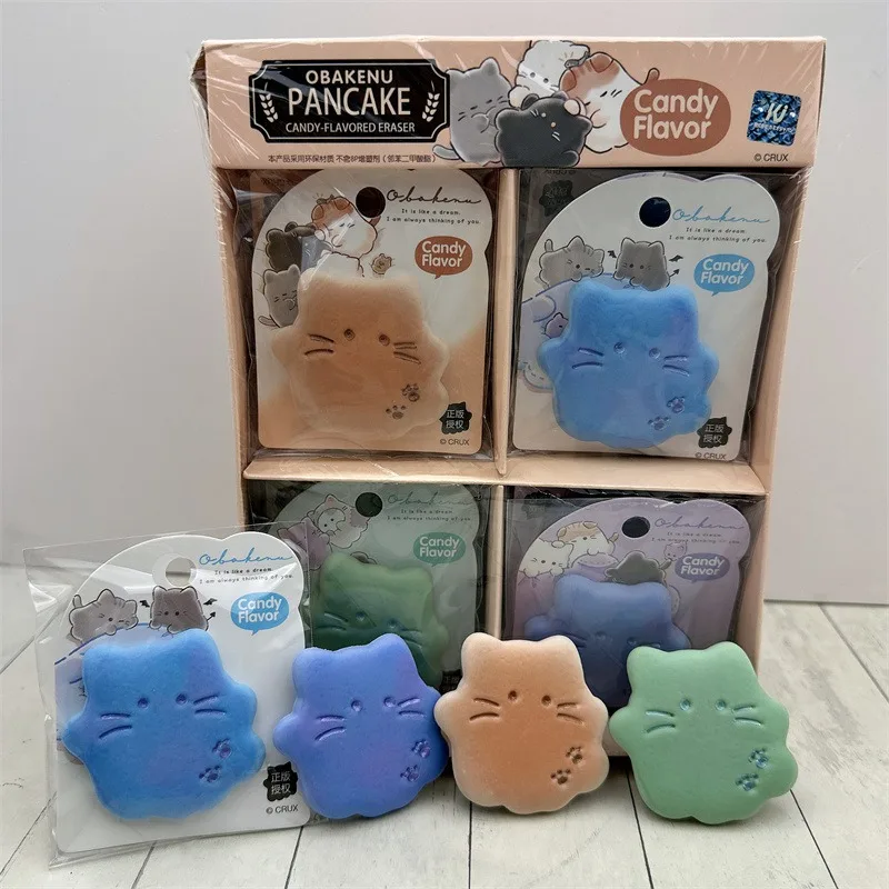 Cartoon Pancake Cat Erasers Sets Simulation Food Toy Shaped Creative Eraser Correcting Writing Errors Kawaii School Supplies