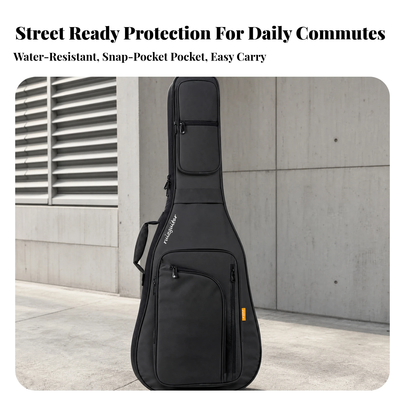 Padded Acoustic Guitar Gig Bag Thick Cushioning Acoustic Guitar Gig Bag Multi-Pocket Hands-without Using Hands Carry