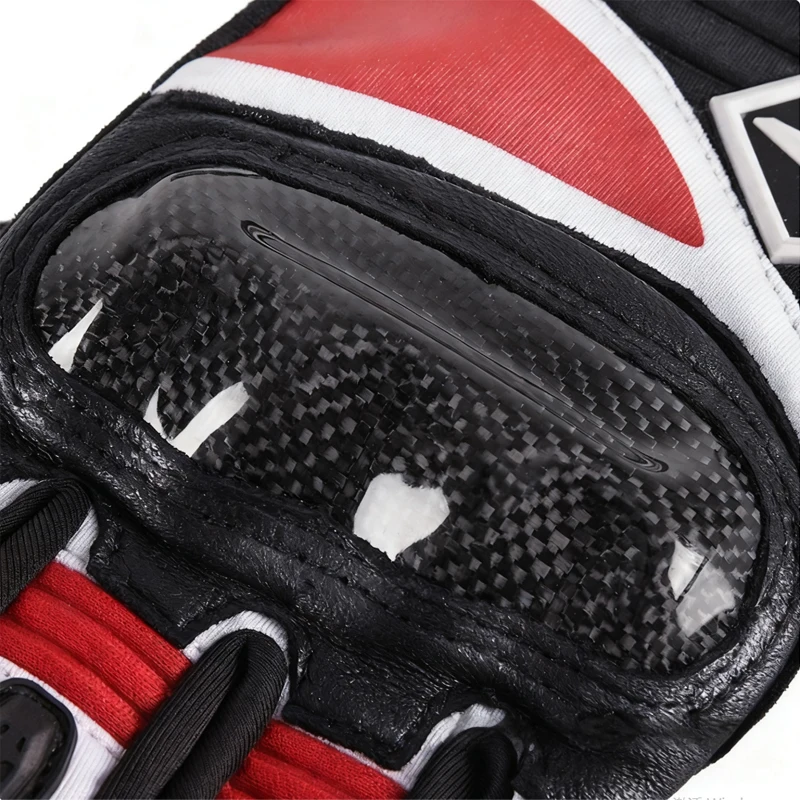 قفازات جلدية للدراجات النارية تعمل باللمس متوافقة مع قفازات ركوب المركبات الكهربائية للحماية من السقوط معدات فارس الفصول الأربعة #4