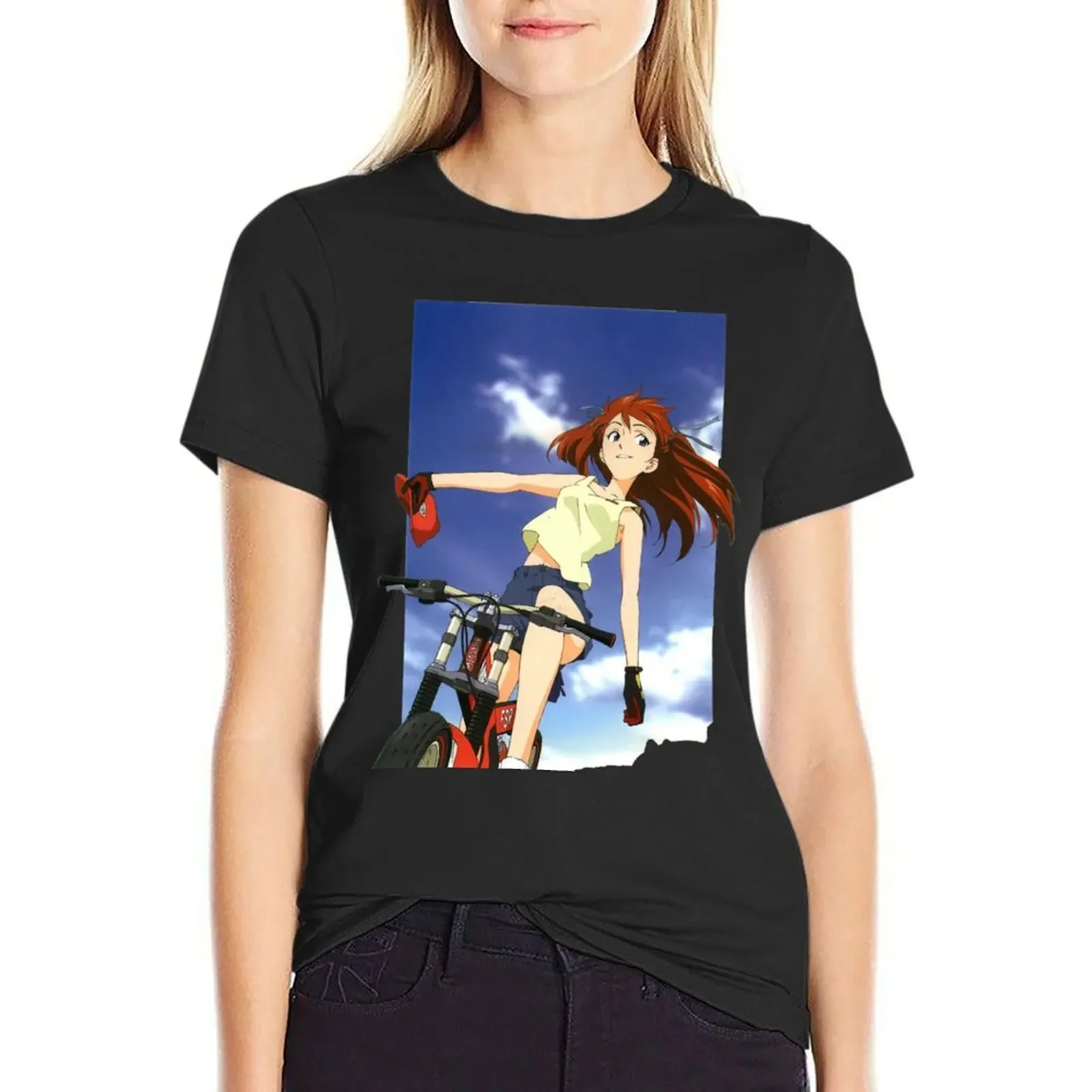 

Asuka Bike T-Shirt vintage anime vintage clothes white t-shirts for Women