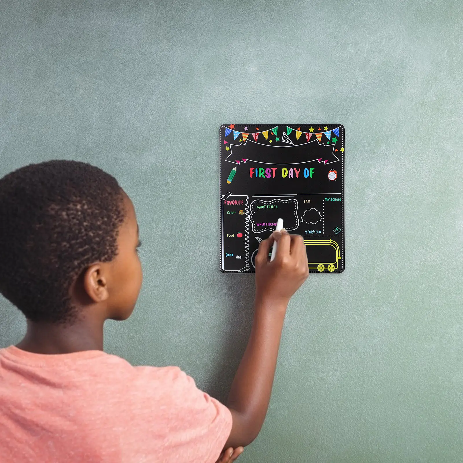 Back to School Kid Double-Sided Blackboard Classroom Decor Chalkboard Sign Day Board Black Board Spring Blackboard