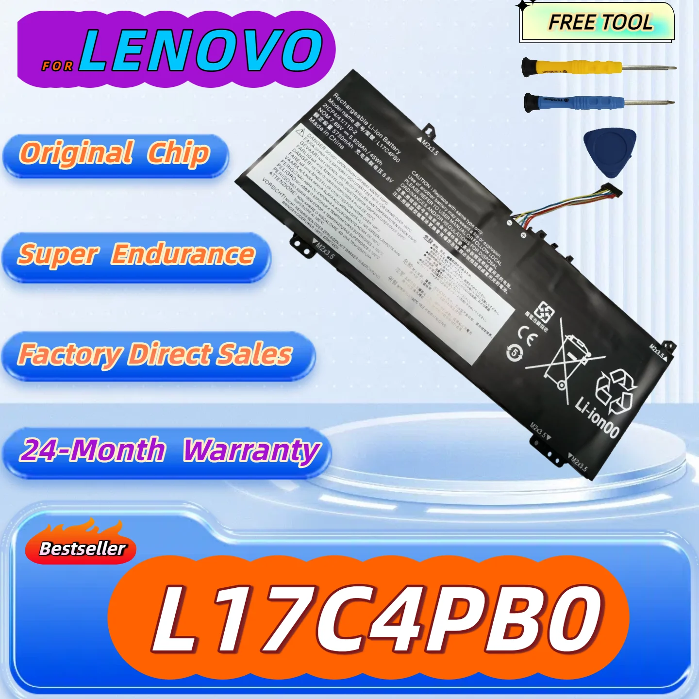 

L17C4PB0 For Lenovo Flex 6-14IKB Ideapad 530S Yoga 530 Xiao xin Air 15 2018 L17M4PB0 L17C4PB2 L17M4PB2 Free Tool+24M Warranty