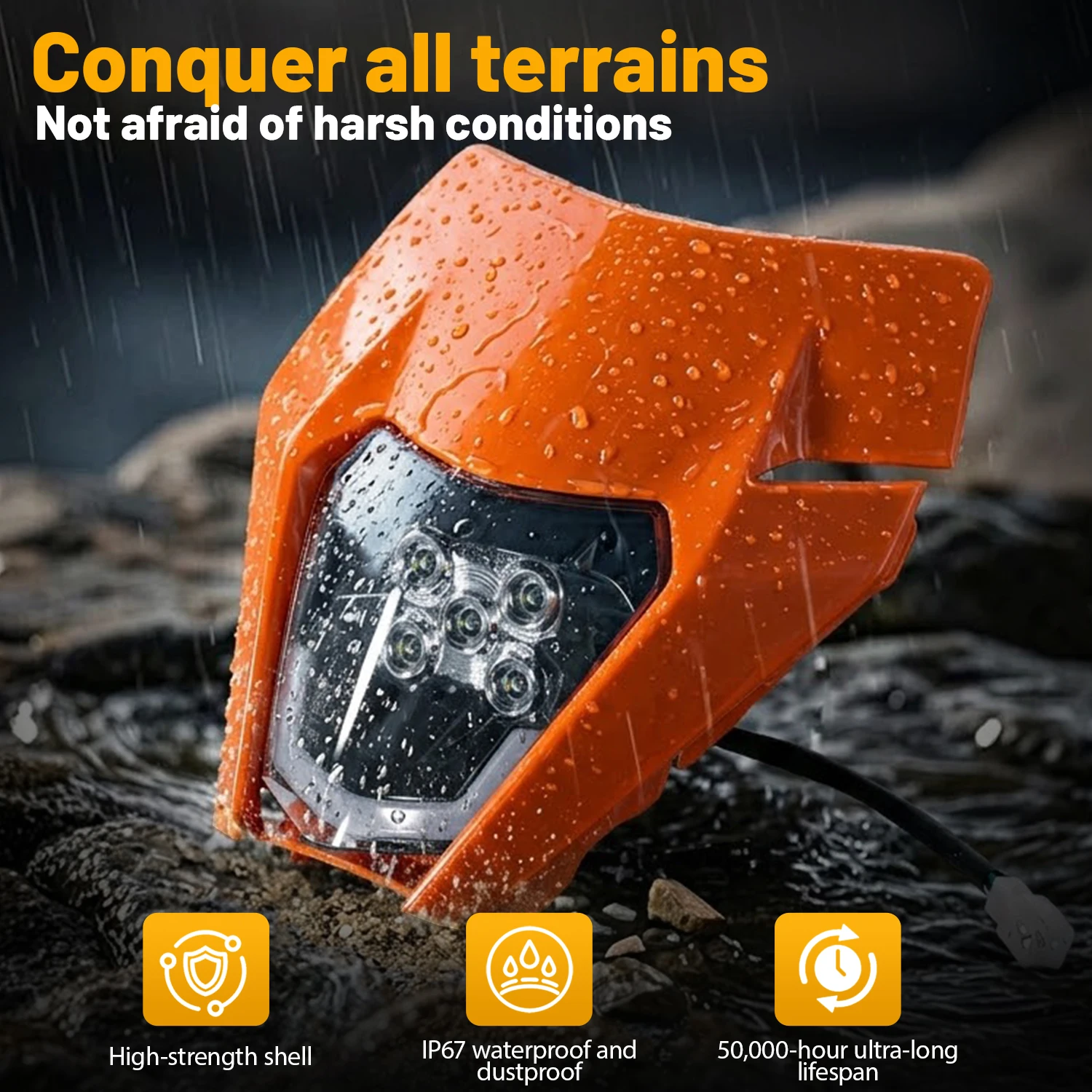 

Светодиодная маска фары JFG для мотоциклов KTM EXC EXCF SX SXF XCF XCFW XCW 125 250 350 450, для электрических кроссовых мотоциклов