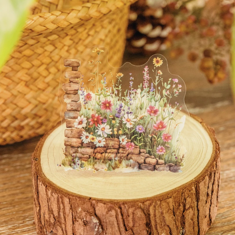 Sticker Pack 40sheets/bagPET Jungle Mountain Landscape Sticker Pack Handbook Stationery DIY Craft & Scrapbook Journal Stickers