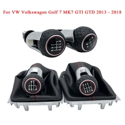 For VW Golf 7 A7 MK7 GTI GTD 2013 2014 2015 2016 2017 2018 5/6 Speed Car Gear Shift Knob Stick Lever Handle Gaiter Boot Cover