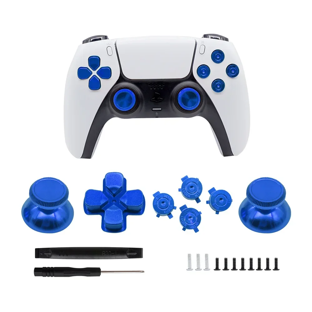 

Replacement Aluminum Buttons for PS5 Controller Metal Dpad ABXY Direction Key Analog Stick for PS4 Gamepad Accessories DIY