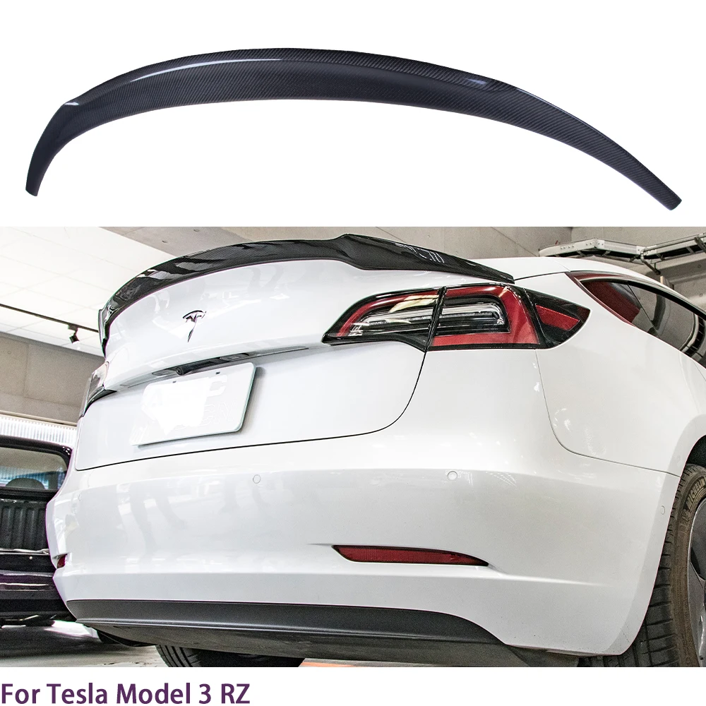 

For Tesla Model 3 RZ Style Carbon fiber Rear Spoiler Trunk wing 2017-2023