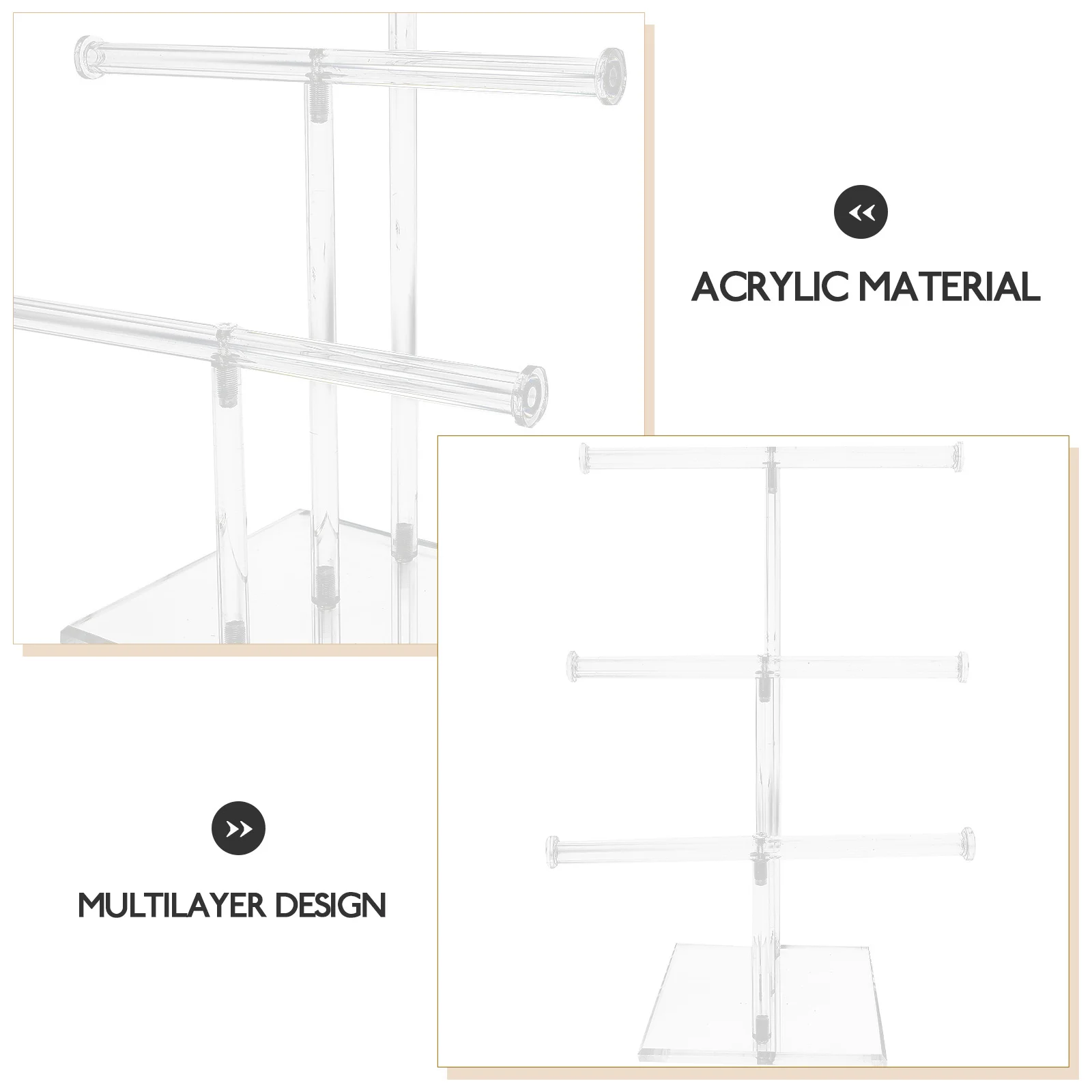 

Acrylic Jewelry Display Stand Multi-Tiered Transparent Holder For Earrings Necklaces Bracelets Organizer Rack