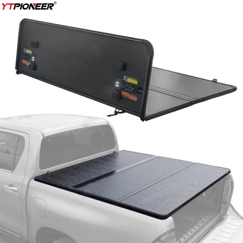 

For Toyota Hilux SR5 Double Cab Pickup Back Trunk Tub Bucket Lid Cover Bed Tonneau Cover Truck Trifold Cover