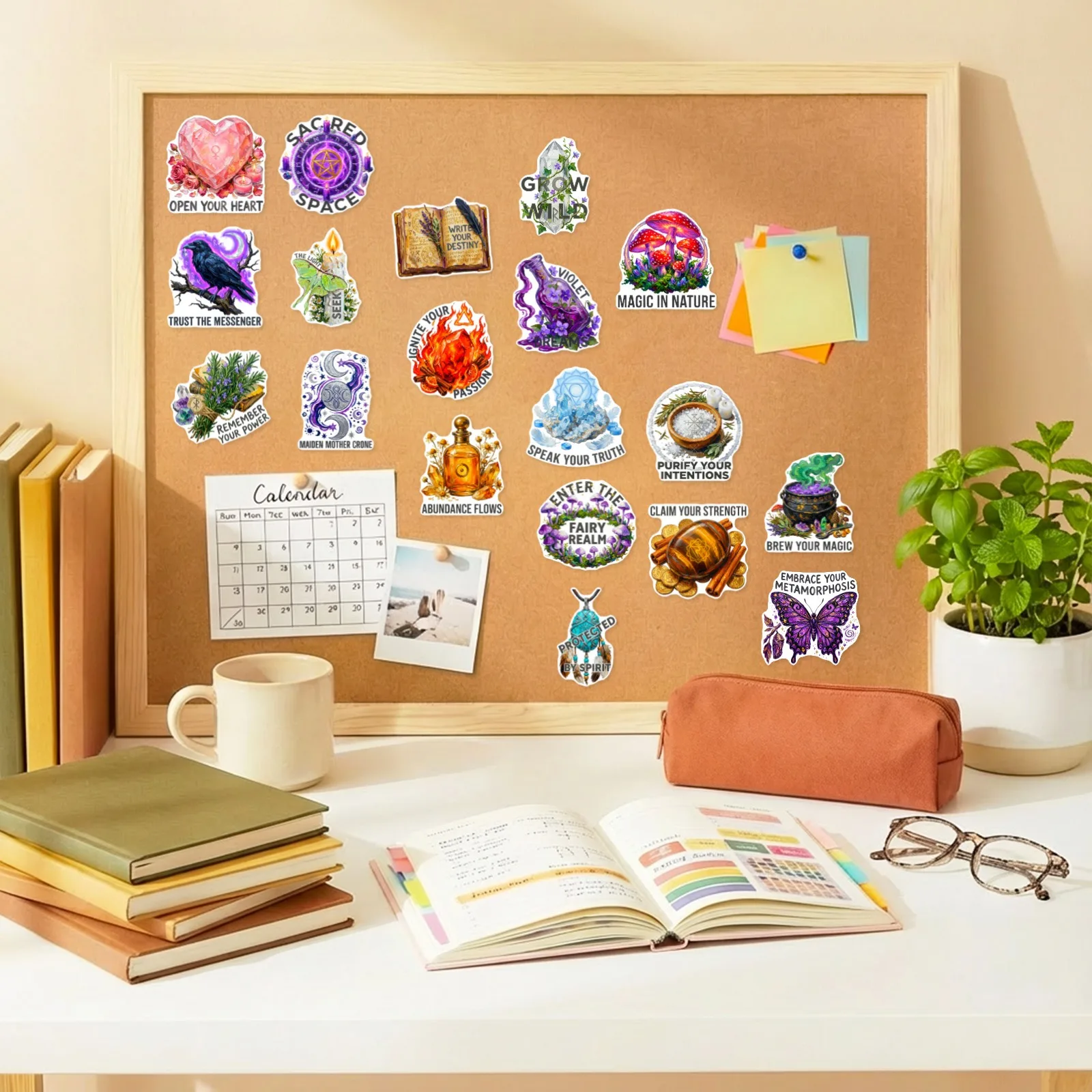 50 Pcs Vintage Magic Theme Key Lock Pattern Stickers Waterproof Vinyl Decals for Laptop Phone Case Journal Gift - view 6