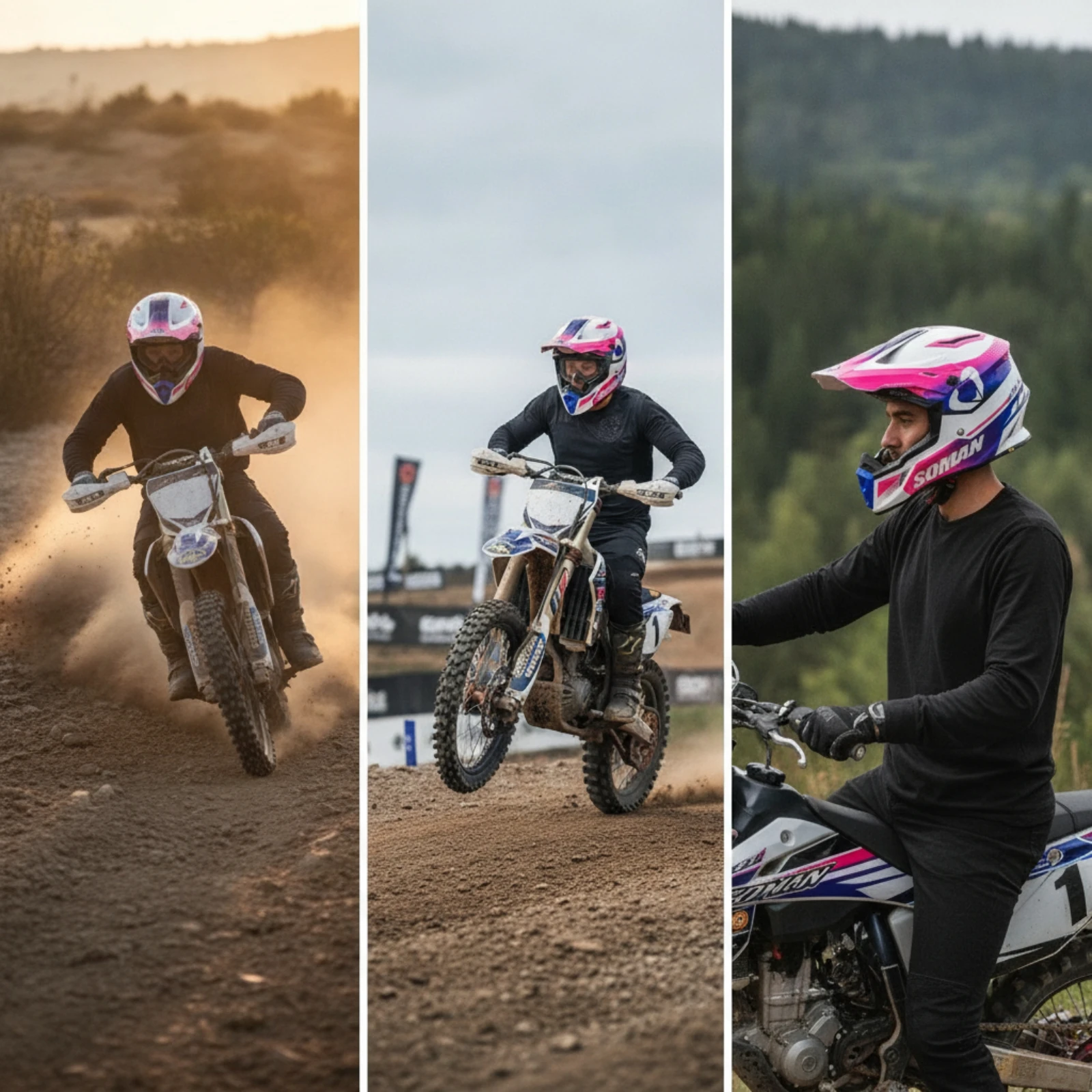 Off-Highway Helmet Full-Face Dirt Bike Helmet Aerodynamic Ventilated for Motorcyclists, Motocross