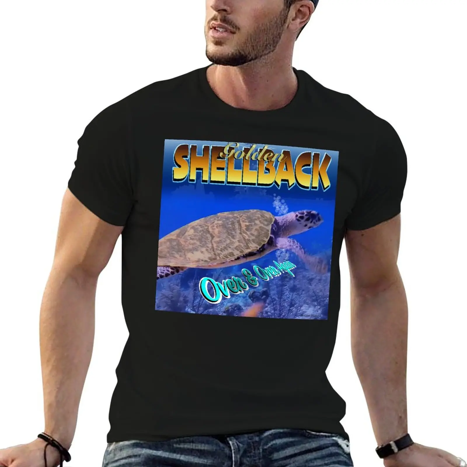 

Golden Shellback Over And Over Print T-Shirt essential t shirt t shirts with prints T-Shirt