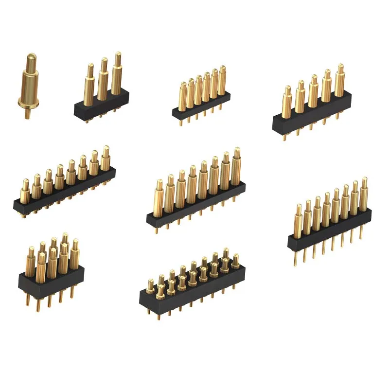 Price for 100 pcsPogo Pin Connector Brass Contact 2.54mm Pitch Female H=2.5 Body 1x07P Bending Type PCB Connector