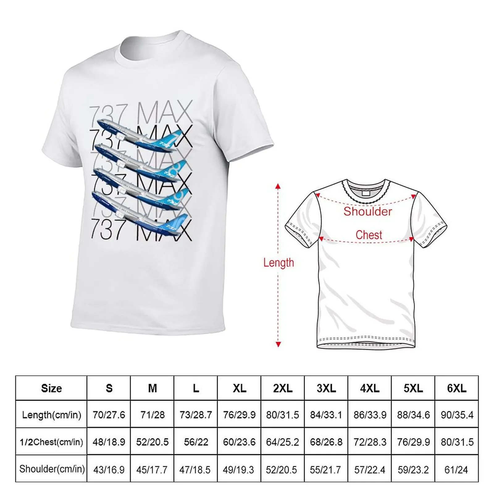 737 MAX Familiy T-shirt summer clothes korean fashion Blouse plus sizes fruit of the loom mens t shirts