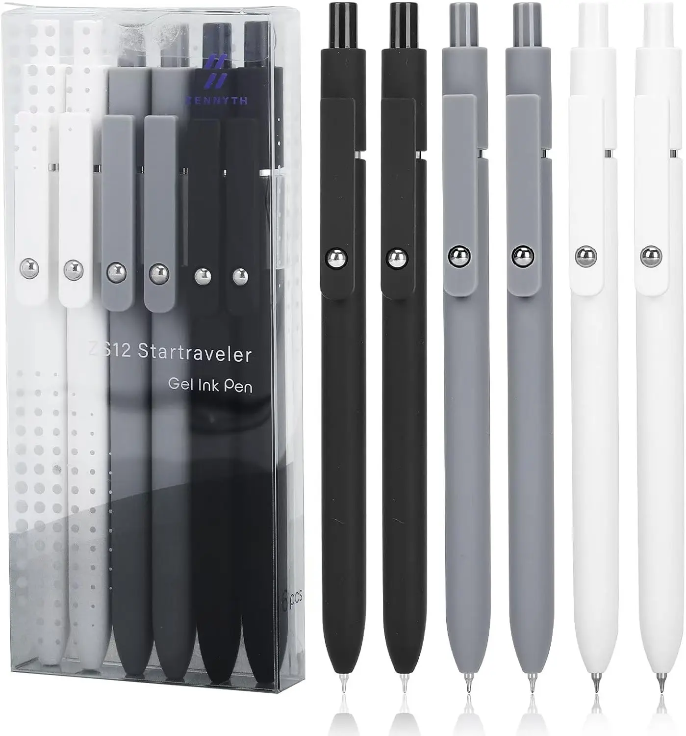 

Gel Pens, Fine Point Quick Dry Black Ink Pens Retractable, School Supplies, 6 Pack