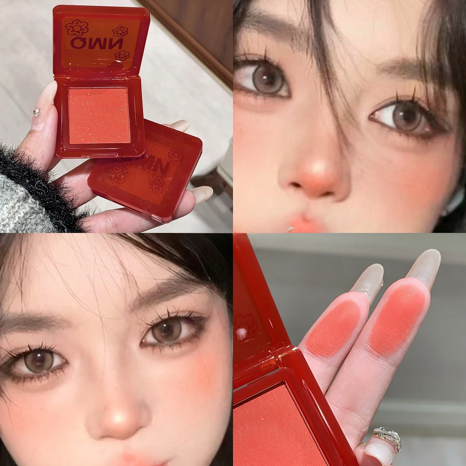 Blush Matte Peachy Pink Brightening Effect Natural Flush for Students Daily Makeup Affordable Lightweight Portable Long Lasting
