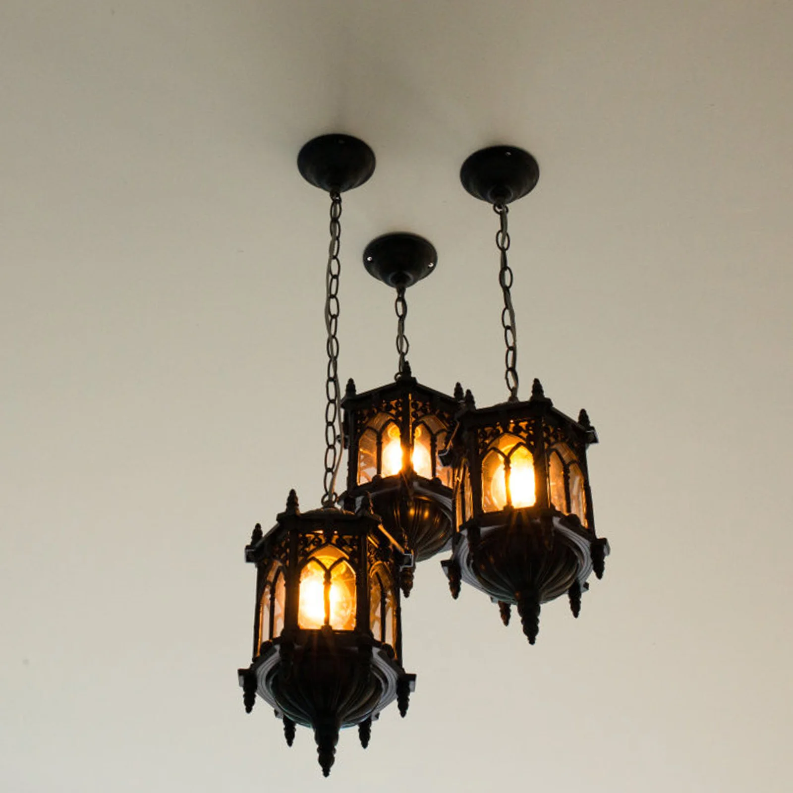 

1 Set Vintage Hanging Chain Iron Diy Pendant Light Kit, Chandelier Lamp Accessory Holder Line For Retro Decor, Lamp Head Chain