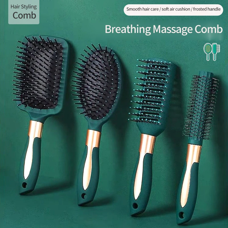 Girls Hairdressing Air Cushion Comb 3/4 Types/set Scalp Massage Comb Anti-static Airbag Plastic Curling Brush Hair Grooming Tool