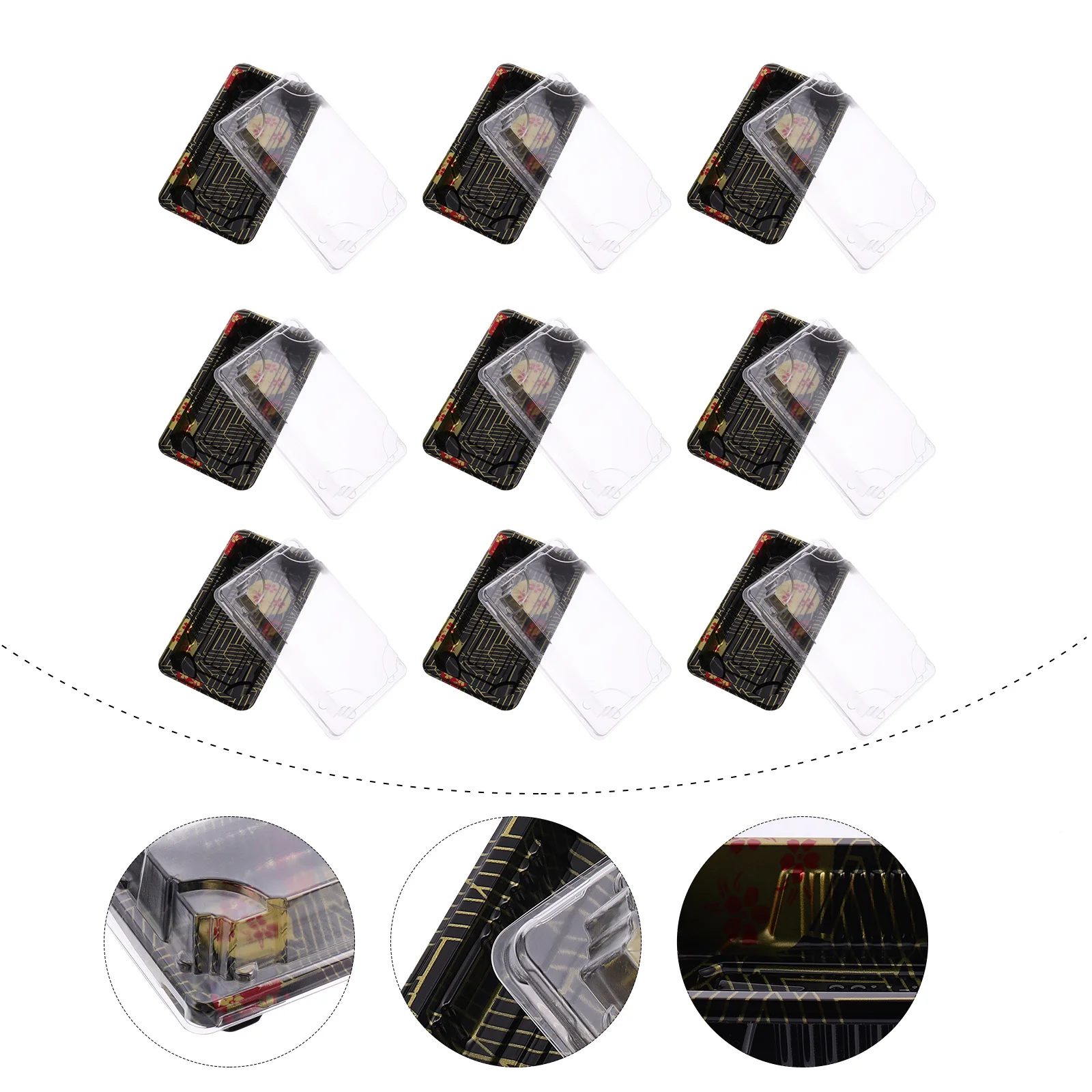 

50Pcs Sushi Food Storage Box Disposable Plastic Packing Box Portable Compact Container Suitable for Picnic Work