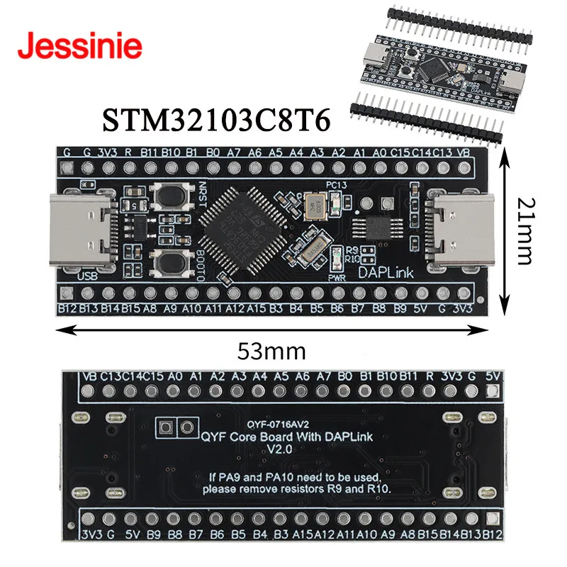 placa-de-desenvolvimento-stm32103c8t6-com-downloader-integrado-serial-para-usb-stm32-stm32103-modulo-de-placa-arm-core-programador-daplink-depurador