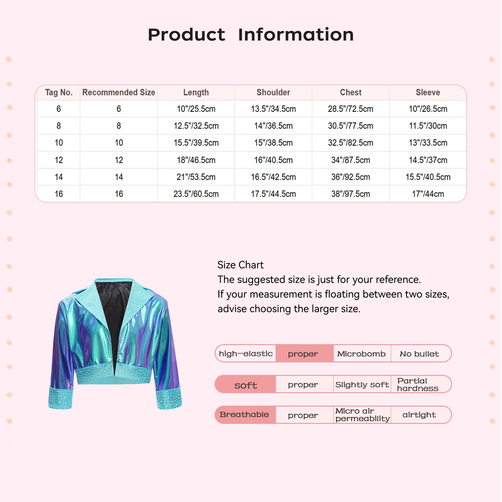 أطفال بنات الجاز الرقص ملابس خارجية معطف معدني الحديثة الهيب هوب الرقص ازياء التلبيب طوق كم طويل لامعة الراين سترة #5