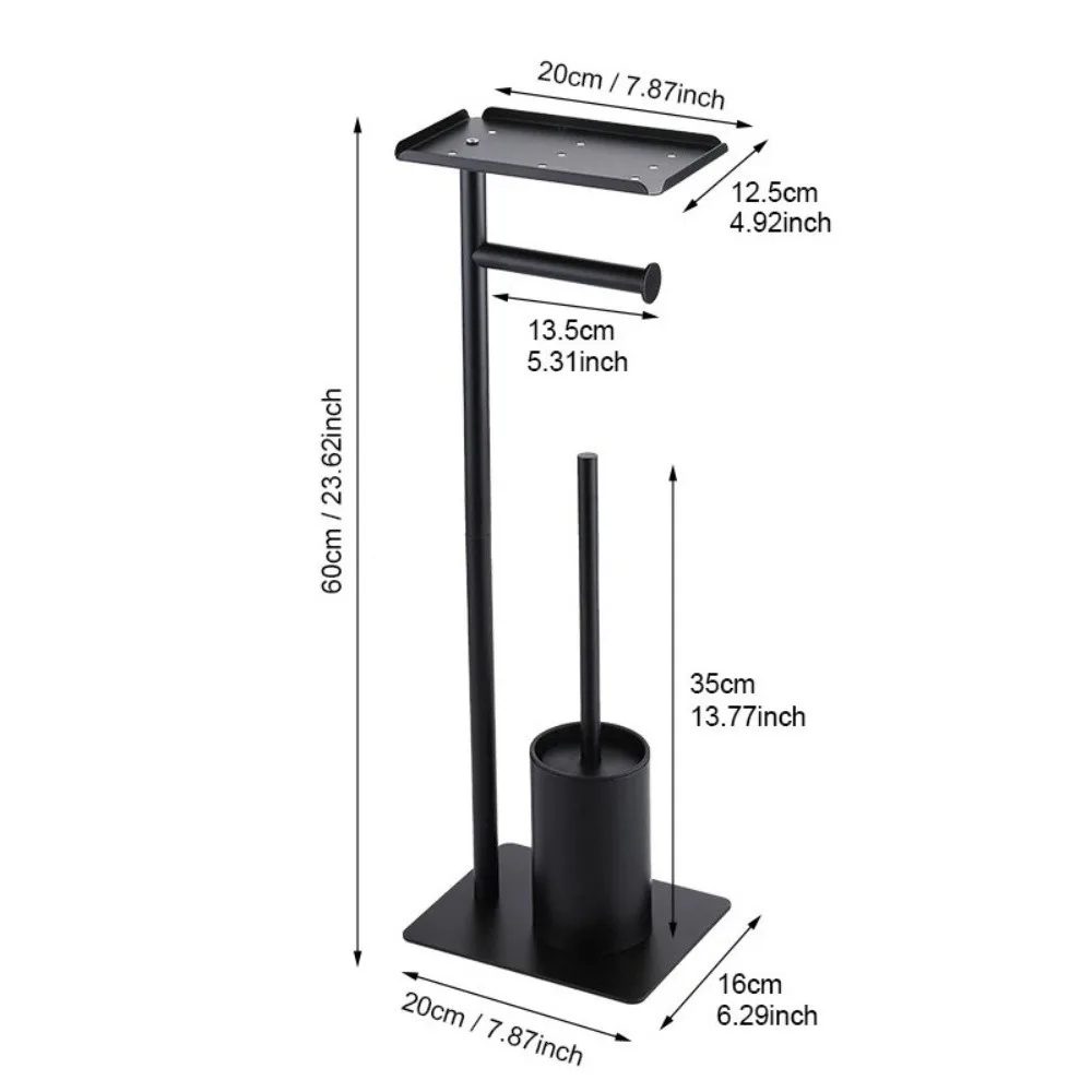 With Tray Floor Standing Toilet Paper Holder Removable Stainless Steel Bathroom Storage Rack Rustproof Space Saving