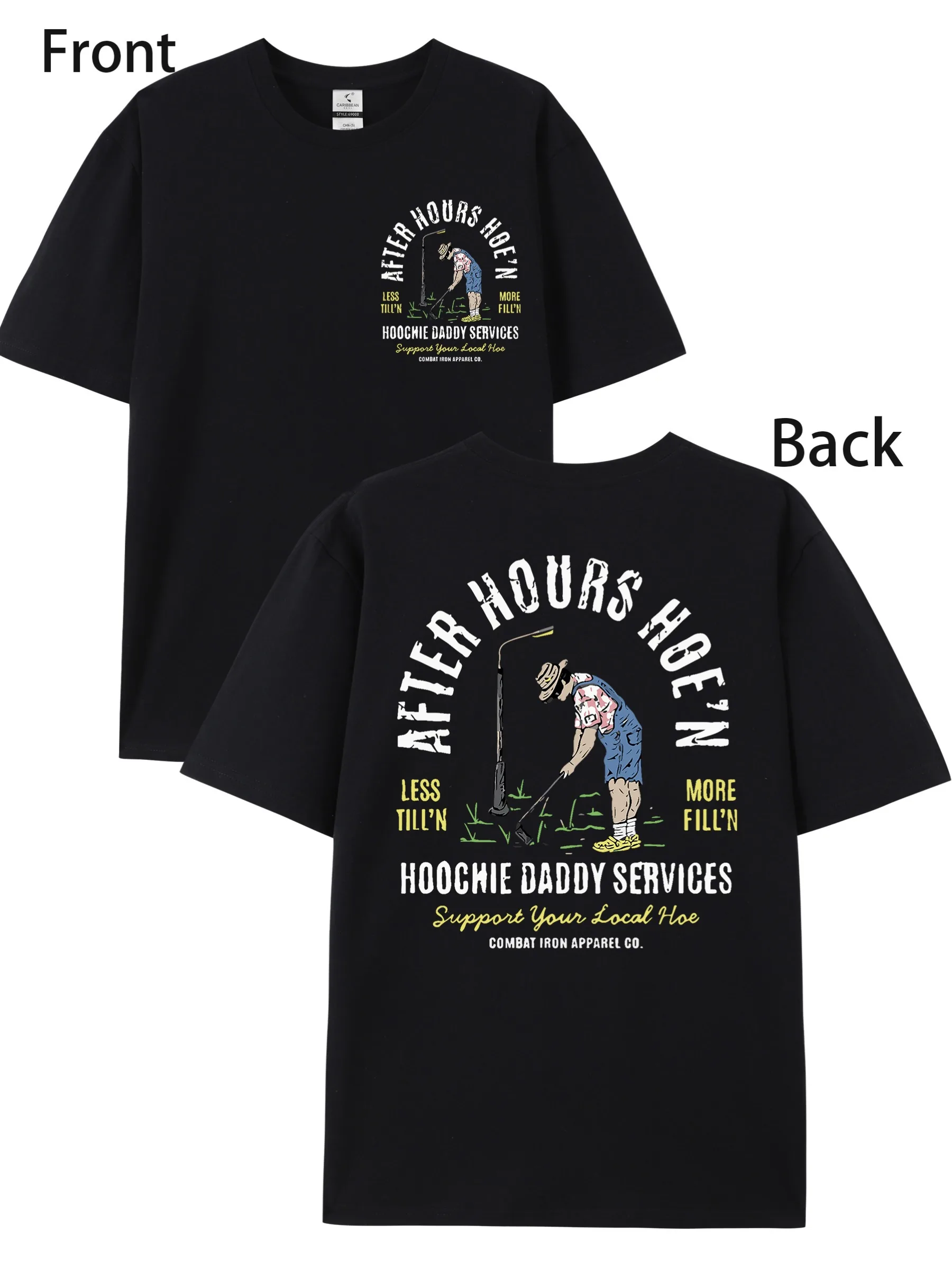

Daddy Service Supports Your Local Hoe Print Tee Shirt, Tees for Men, Casual Short Sleeve T-Shirt for Summer