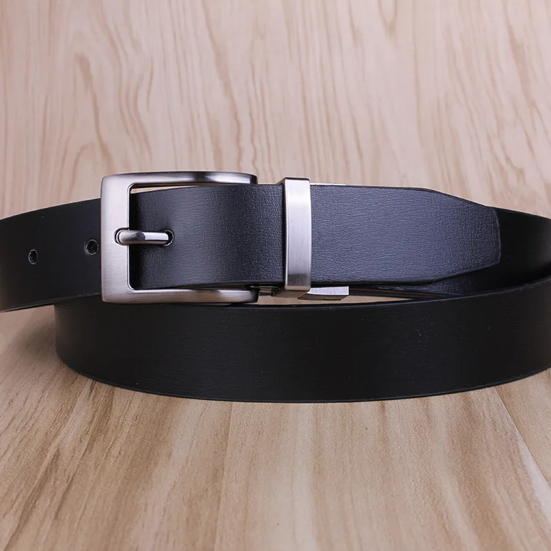 High Quality Belt 120cm Men's Leather Rotating Needle Buckle Cowhide Business Travel Daily Versatile Wear-Resistant Pants Belt