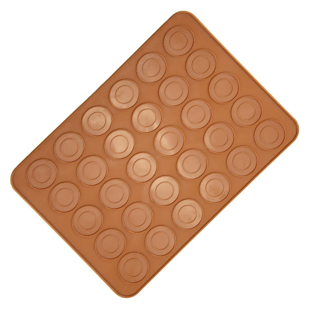 Molde de Silicona para Hornear Macarons de 30 Cavidades, Apto para Lavavajillas, Molde de Repostería de Silicona, Apto para Horno, Flexible, Redondo, para Galletas