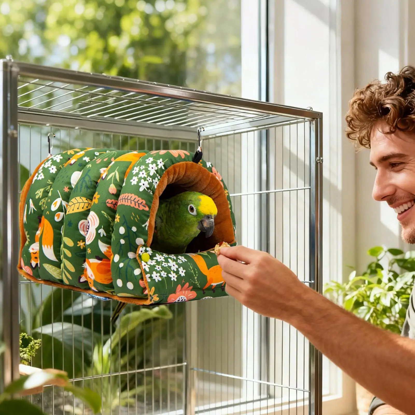سرير الطيور الدافئة للطي مريحة منزل كوكاتيل السرير المأوى أرجوحة الببغاء لطيور الحب الكناري فينش كونور الهامستر داخلي