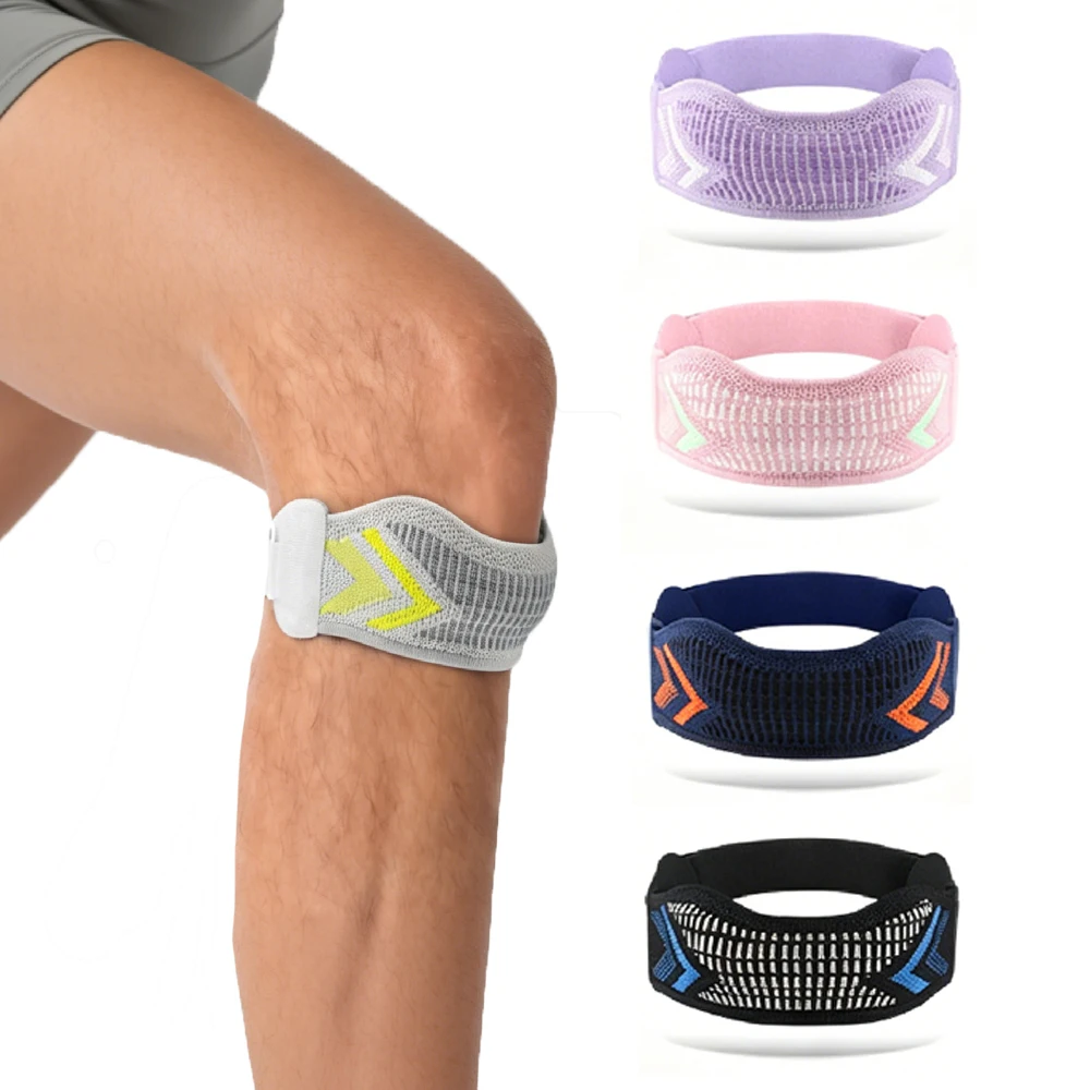 1PCS Breathable Lightweight Knee Brace for Men Women, Silicone Patella Strap, Adjustable Support for Gym Sports & Daily Wear