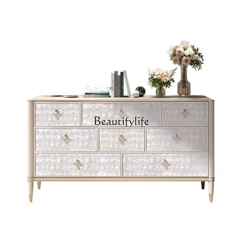 

American light luxury bedroom side cabinet American solid wood storage cabinet modern simplicity