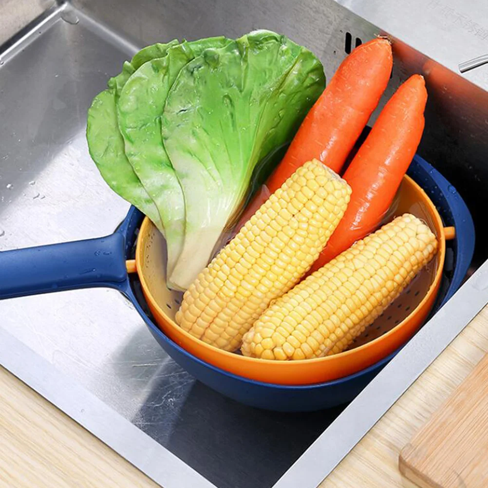 

Double-Layer Drain Basket High-Quality Plastic Kitchen Fruit Vegetable Washing Holder Filter Efficient Storage Basket for Home