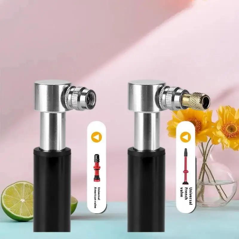 

Palm-sized Silver Mini Pump for Bicycles - Aluminum Alloy, Portable and Lightweight for Road and Mountain Bikes