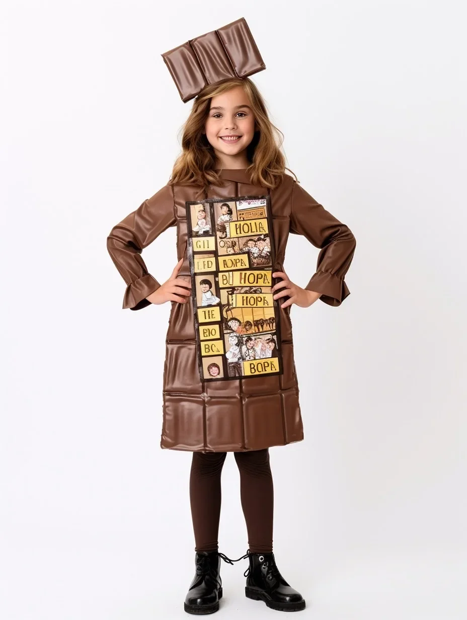 Children Movie Food Chocolate Role Palying Outfit for Kids Halloween Party Dress Up Boys Girls Funny Cosplay Costumes