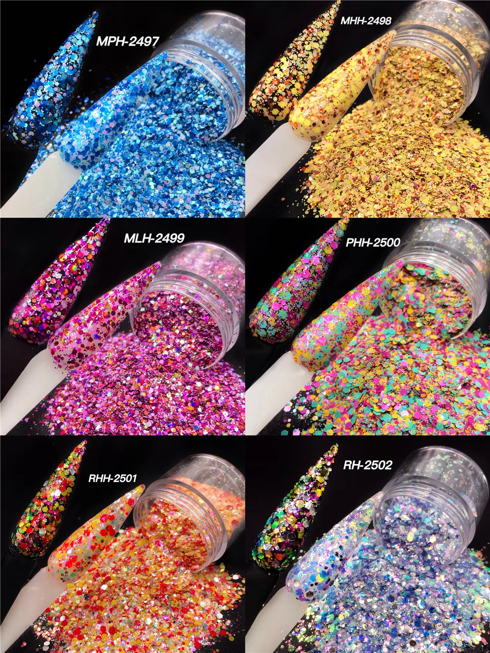 TCT-721 Mix Color Chunky Summer Glitter Nails Art Decoration uñas Tumbler Crafts Resin Блестящие Ногти Festival Nail Accessories