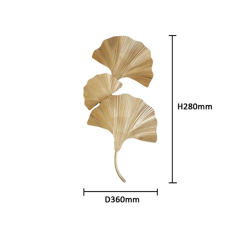 Imagem -05 - Ginkgo Leaf Designer Wall Lamp American Light European Gold Villa Hotel Quarto Mesa de Cabeceira Corredor Luxo Ledsconce Lights