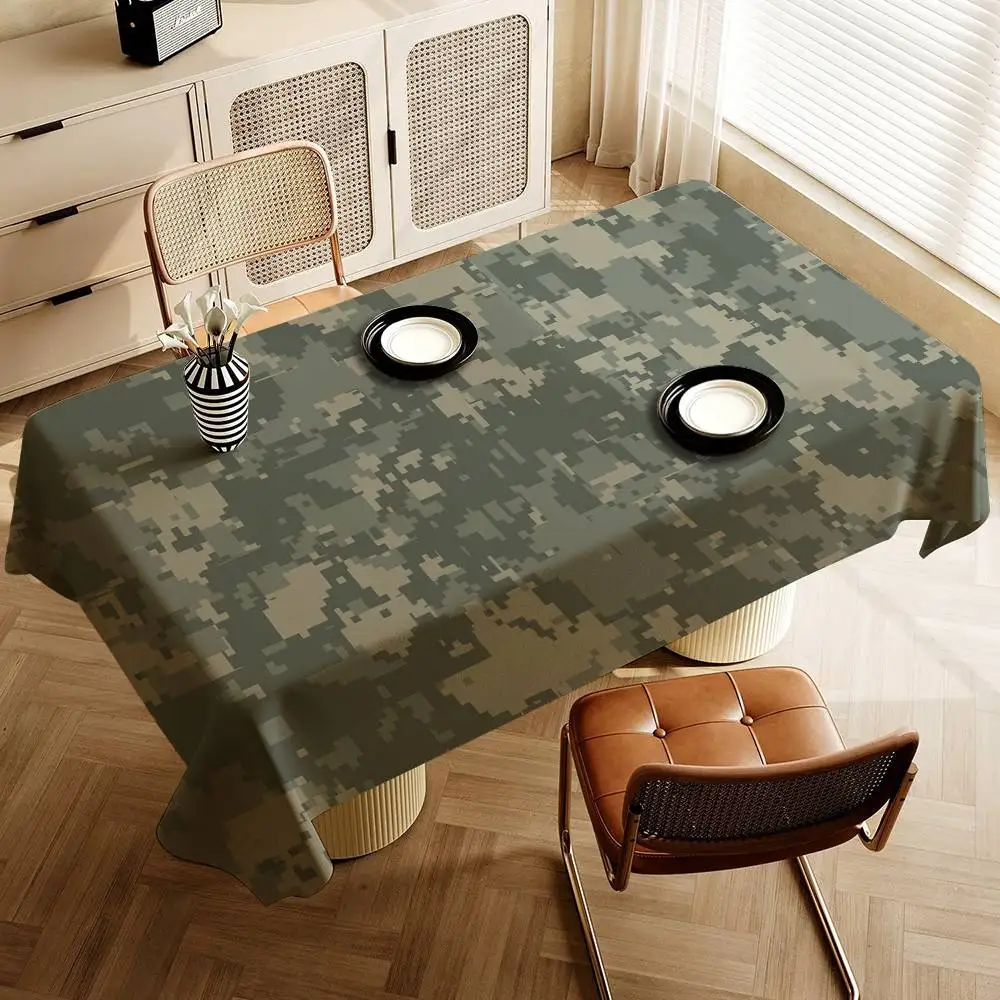 Farb-Camouflage-Tischdecke, wasserdicht, schmutzabweisend, Party-Dekoration, Restaurant, Café, Esstisch, Tischdecken, 90 x 140 cm