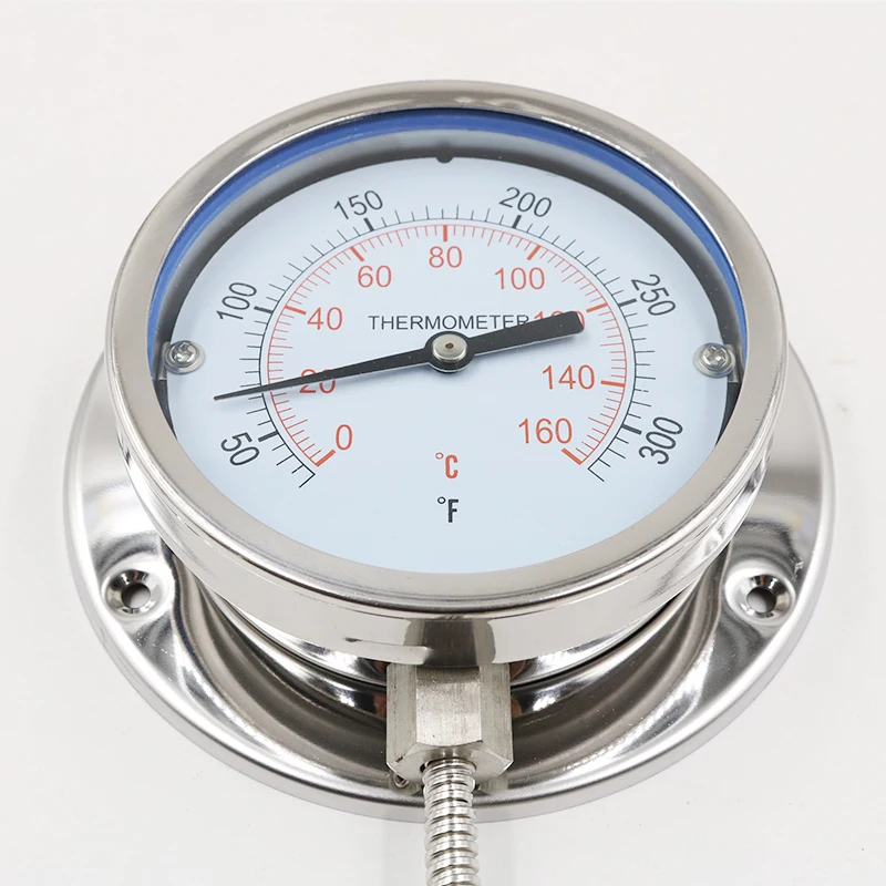 100CC 500CC Stainless Steel Industrial Marine Pressure Gauge Dial Thermometer Capillary 0-600CC