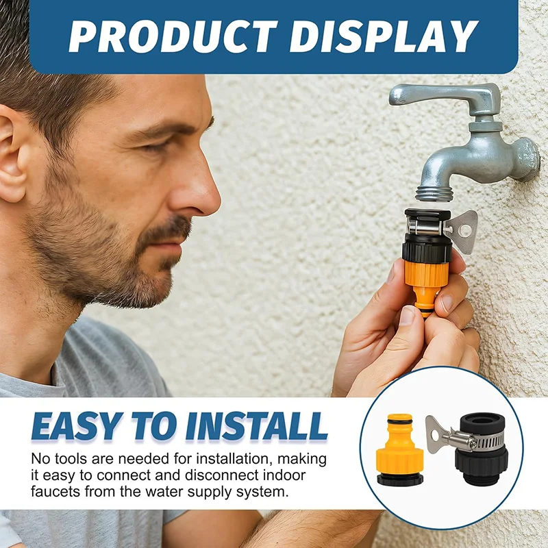 Universal Detachable Hose Tap Connector 2Pcs Kitchen Tap Hose Connector Adjustable Mixer Tap Hose Connector Hoses Tap Adaptor