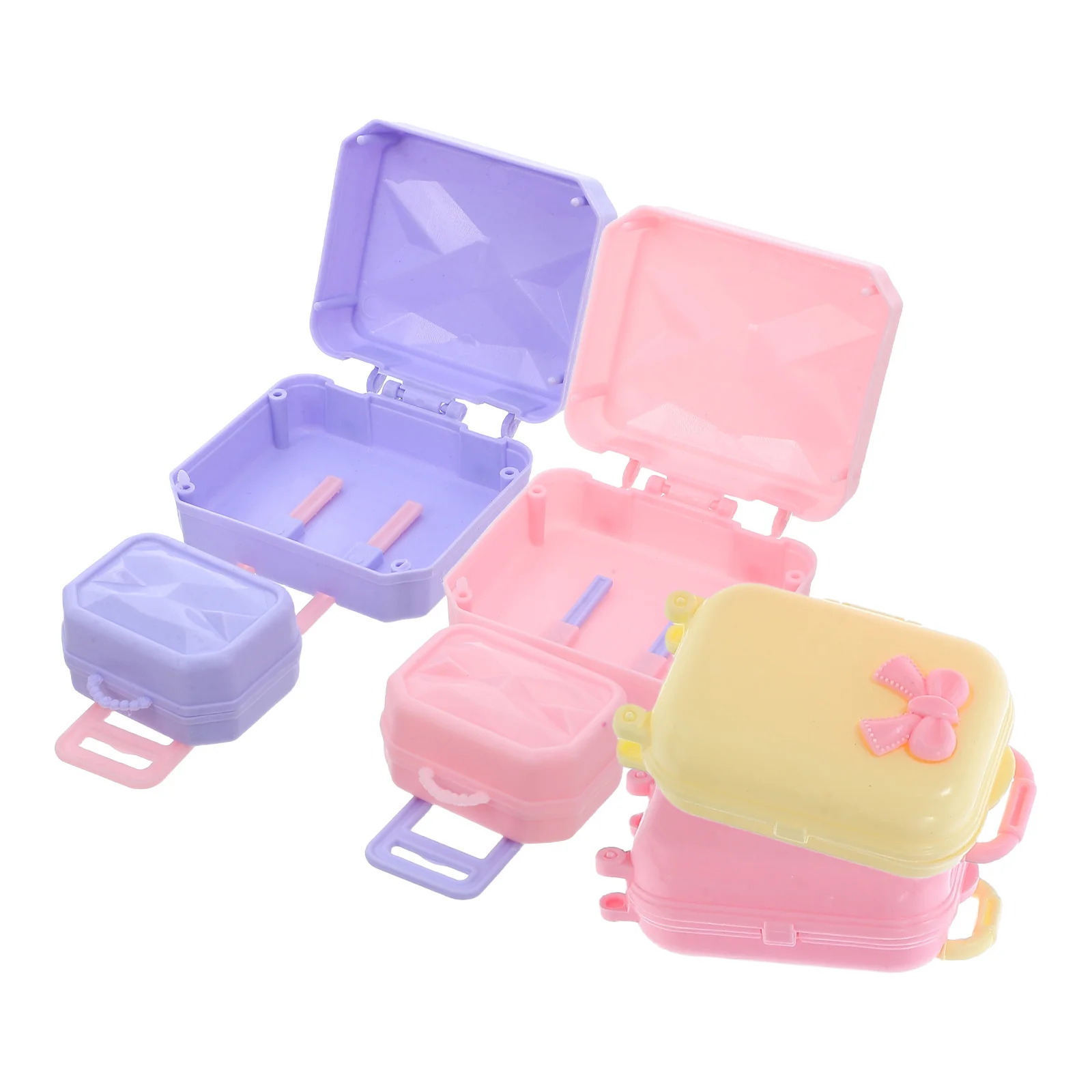 

4Pcs Miniature Travel Luggage Suitcase House Accessory 30cm Storage Organizer Lightweight Carrying Case Toy Suitcase