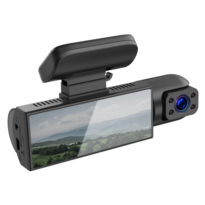 Car Video Recorder Three-Lens Car Recorder Car In Front Of The Car HD Night Vision Wide-Angle Reverse