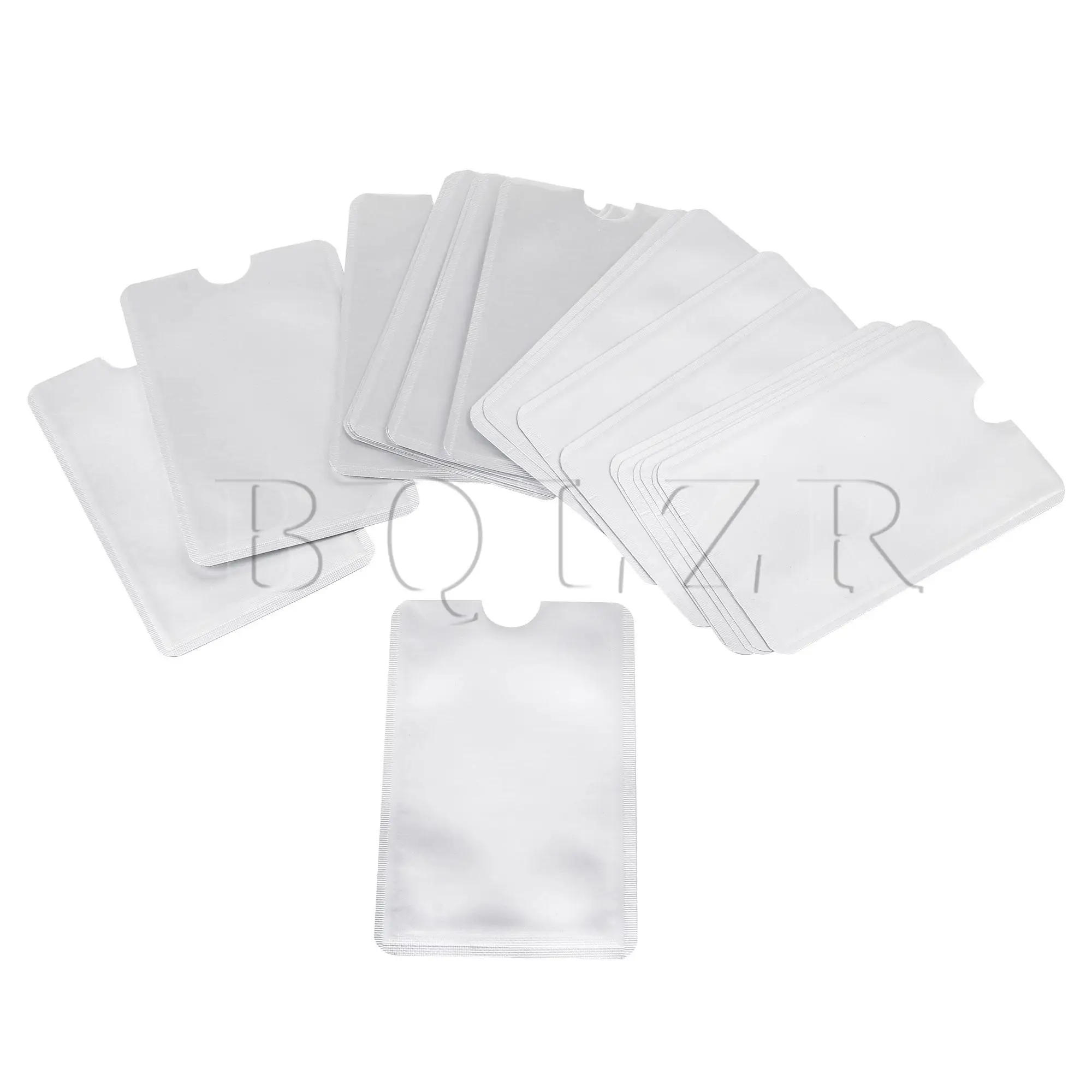 

BQLZR 20Pcs RFID Passport Blocking Holders Silver 3.54x2.44" for Credit Card