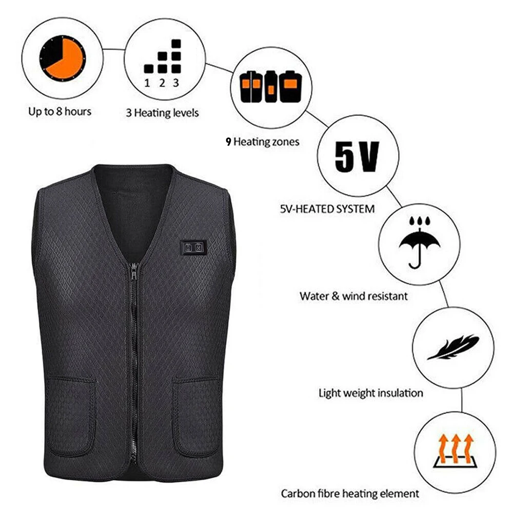 Zone 9 intelligent heating vest outdoor ski hike men and women heating constant temperature clothing