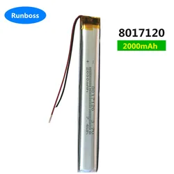 1-10pcs 8017120 3.7V 2000mAh Li-Polymer Battery For light point reading pen wardrobe light emergency light water replenisher