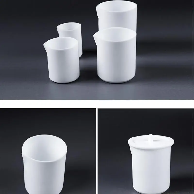 Large Capacity PTFE Beaker With Sealing Lid For Liquid Resin Paint Handling