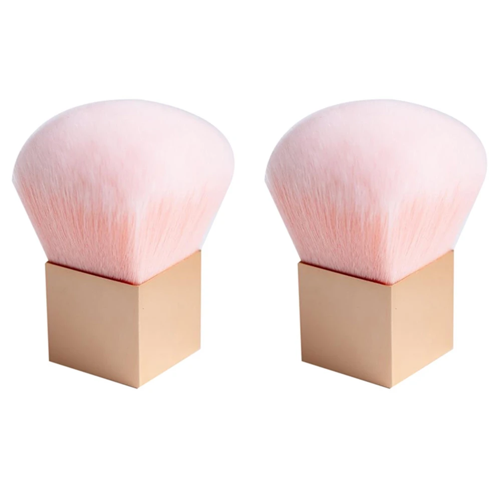AYMR-Mini brosse à ongles à tête en Nylon souple carré poignée en métal doré brosse à poussière pour Nail Art petit Angle propre outils de manucure des ongles
